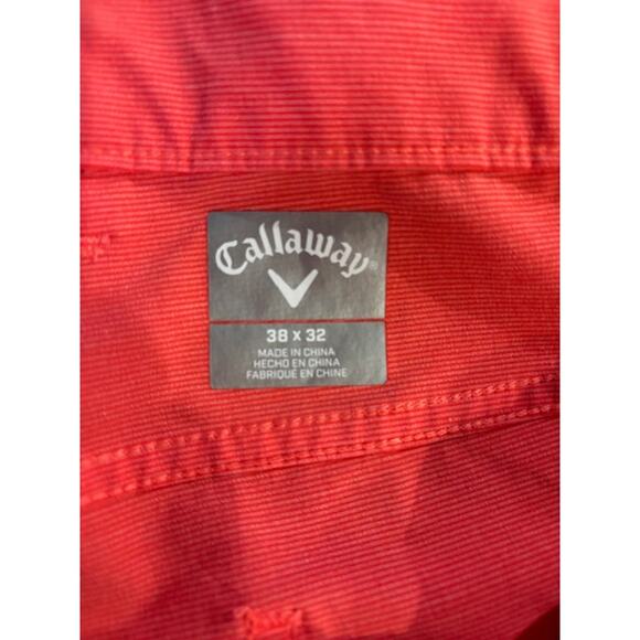 Callaway Golf Pants 38X32 Salmon Pink Flat Front Stretch Performance - Picture 2 of 6